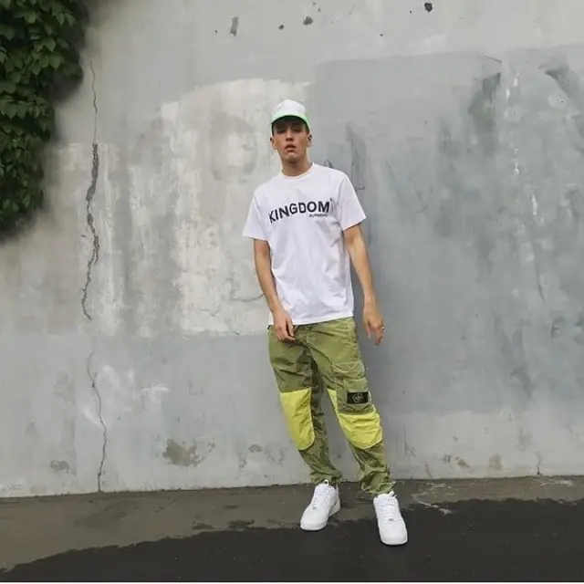 LIL KRYSTALLL outfit in Burberry, Stone Island, and Shyne, 2019