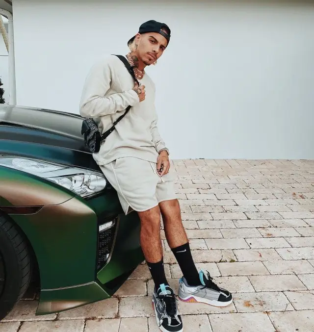 Rauw Alejandro outfit in Kith, Dior, and Nike, 2020