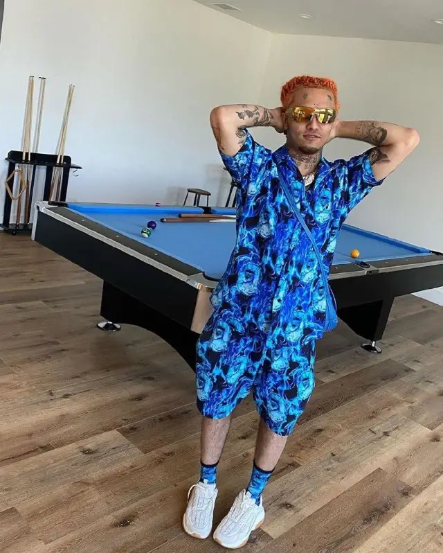 Lil Pump outfit in Bape, Goyard, and Moncler, 2020