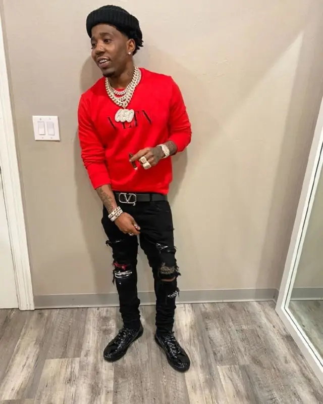 YFN Lucci outfit in Valentino and Amiri, 2020