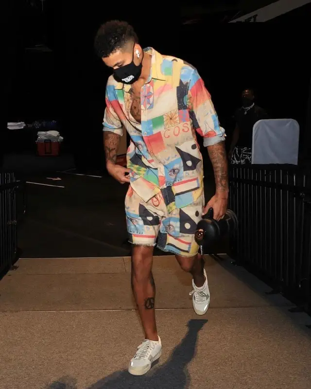 Kyle Kuzma outfit in The Elder Statesman, 2020