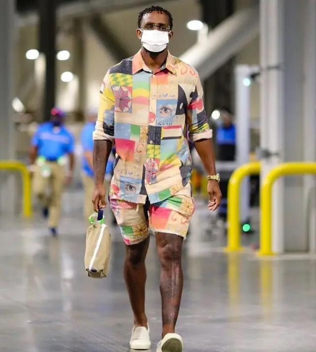 Casey Hayward outfit in The Elder Statesman, 2020
