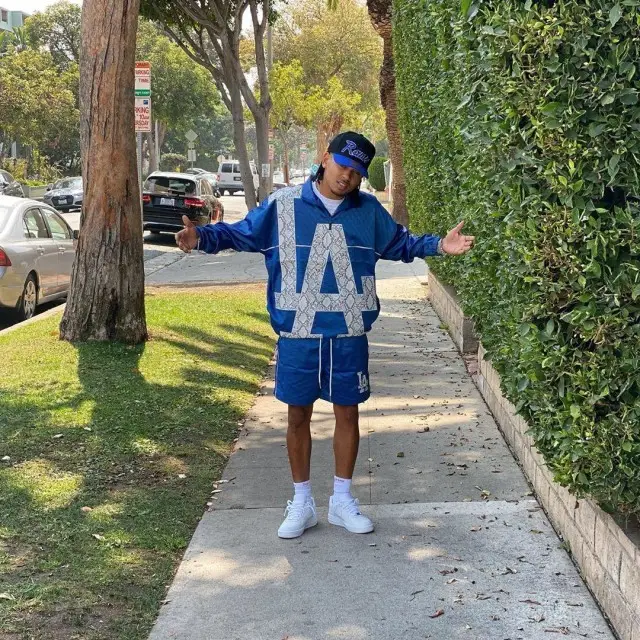 Ozuna outfit in Kith, Mitchell & Ness, and Supreme, 2020