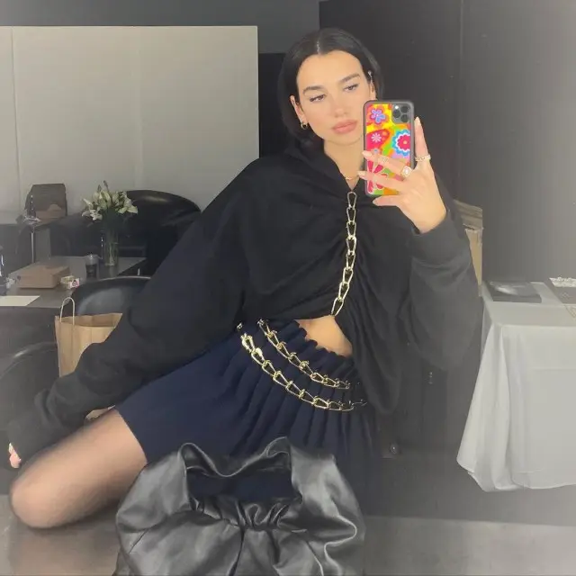 Dua Lipa outfit in Dion Lee, Bottega Veneta, and Martyre, 2020