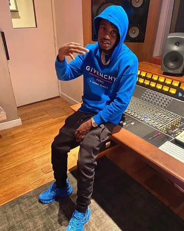 Lil Tjay outfit in Givenchy, Moncler, and Balenciaga, 2020
