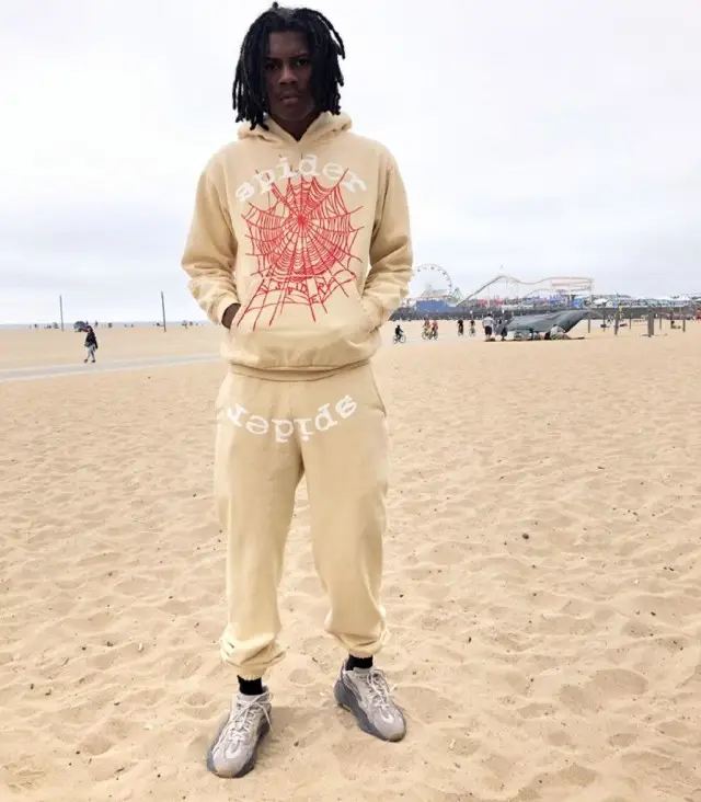 Yung Kayo outfit in Spider Worldwide and Adidas, 2019