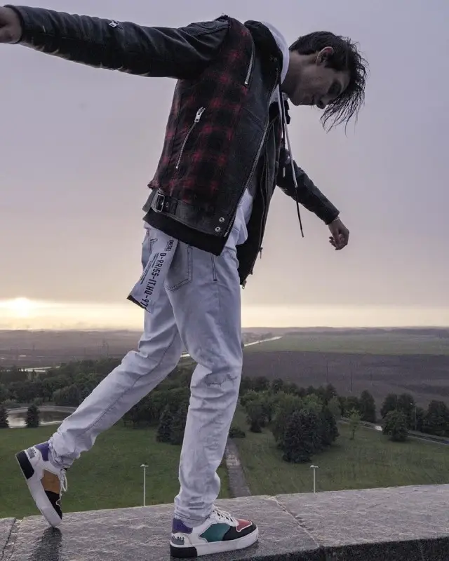 Тима Белорусских outfit in Diesel and Champion, 2020