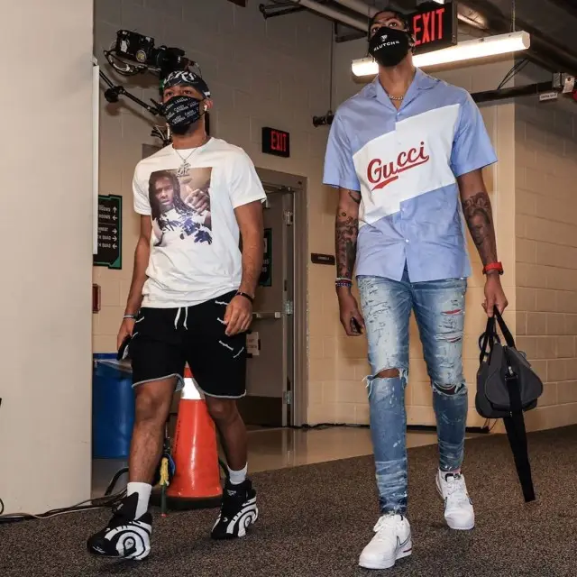 Anthony Davis outfit in Gucci, Amiri, and Nike, 2020