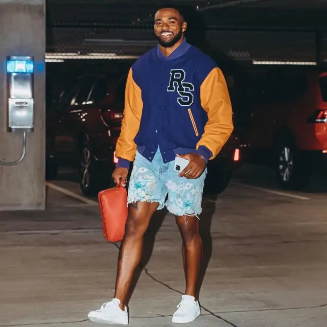 Jamal Adams outfit in Raf Simons, Amiri, and Tom Ford, 2020