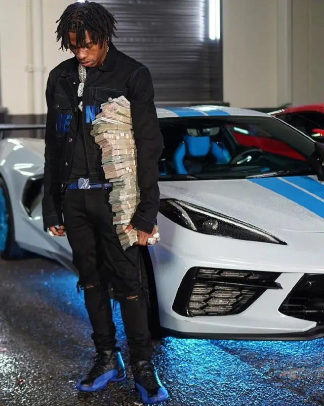 Lil Baby outfit in Vlone, Amiri, and Louis Vuitton, 2020