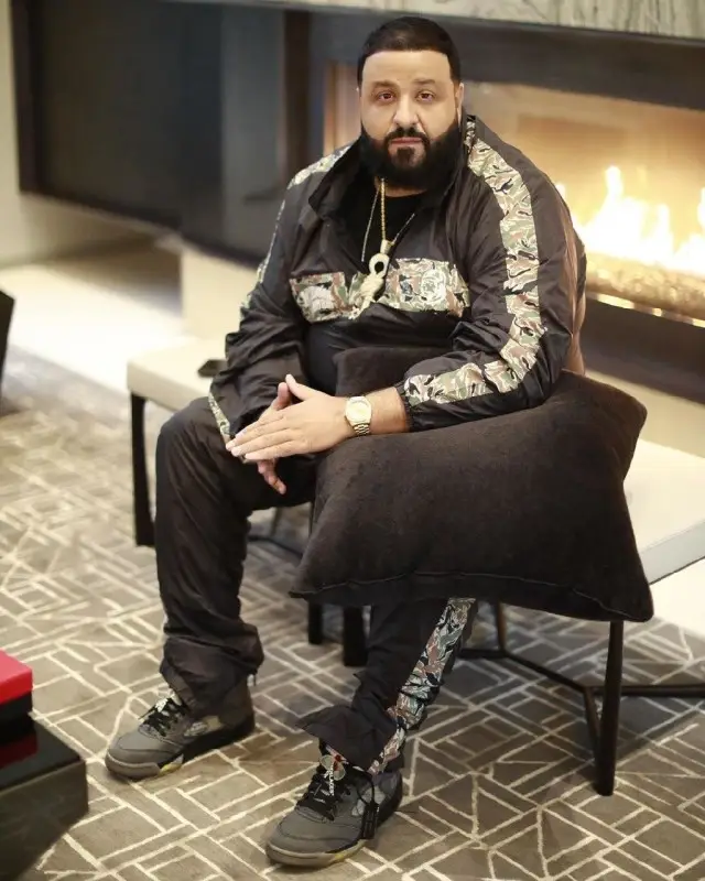 DJ Khaled outfit in Billionaire Boys Club, Jordan, and Off-White, 2020