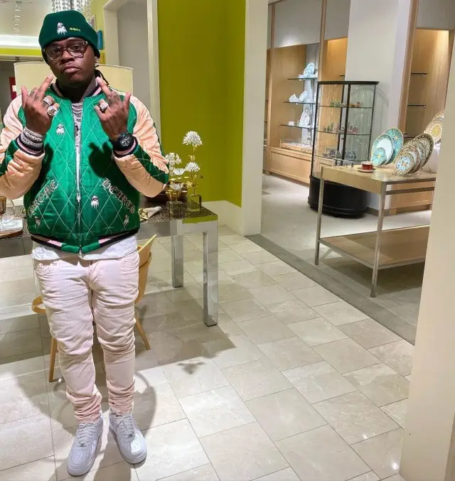 Gunna outfit in Matty Boy, Purple Brand, and Chrome Hearts, 2020