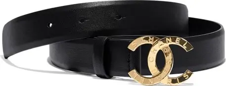 Chanel Calfskin & Gold-Tone Metal Black Belt