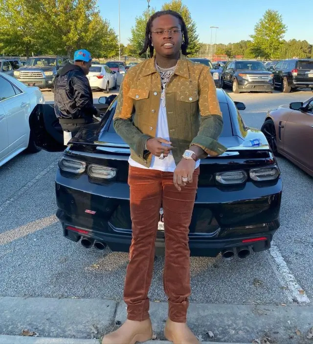 Gunna outfit in Marine Serre, Monfrere, and Cartier, 2020