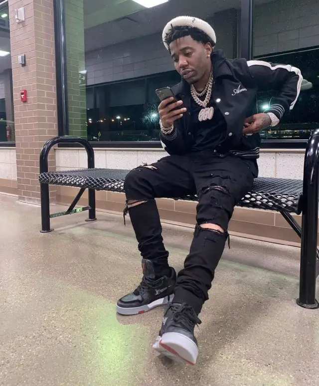 YFN Lucci outfit in Amiri and Louis Vuitton, 2020