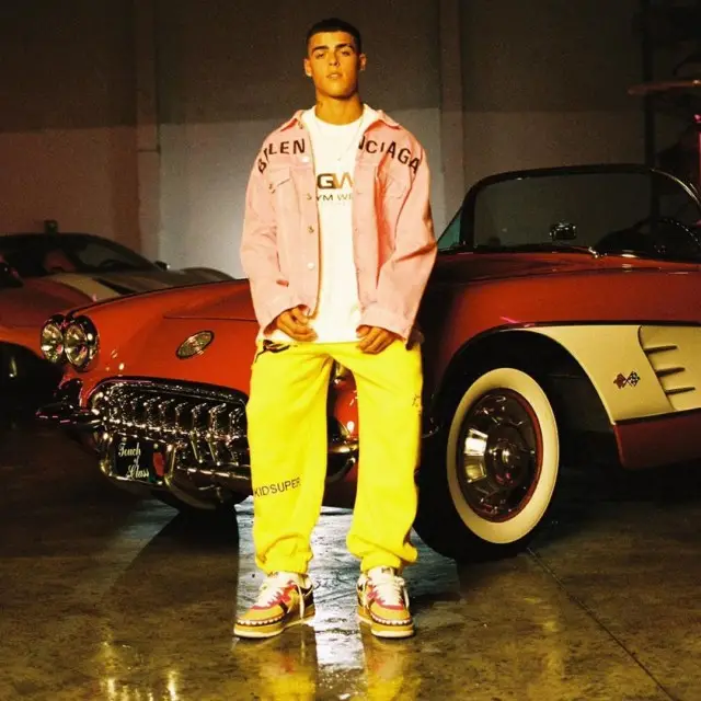 Lunay outfit in Balenciaga, KidSuper, and Bape, 2020