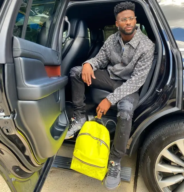 Emmanuel Sanders outfit in Louis Vuitton, Amiri, and Nigo, 2020