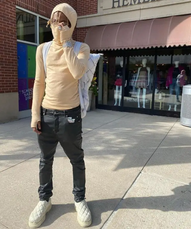 Rich The Kid outfit in Bottega Veneta and Rick Owens, 2020