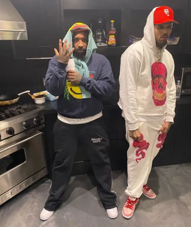 Chris Brown outfit in Cosey X Cosey, Nike, and Kill the Hype, 2020