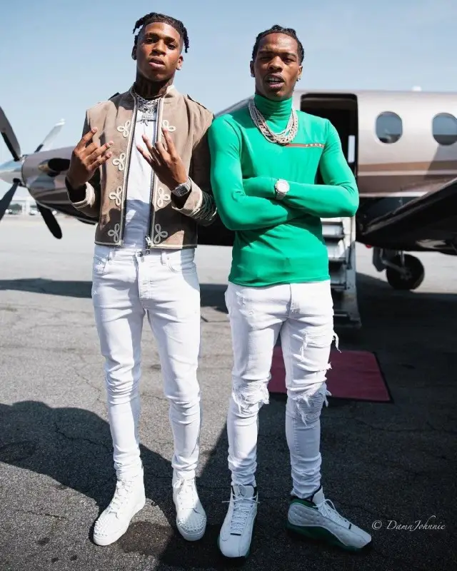 NLE Choppa outfit in Amiri, Dior, and Christian Louboutin, 2020