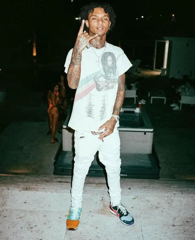 Swae Lee outfit in Vintage, Amiri, and B.B. Simon, 2020