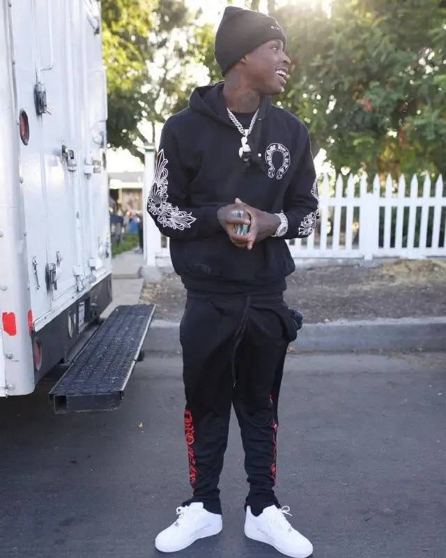 Quando Rondo outfit in Nike, Chrome Hearts, and Matty Boy, 2020
