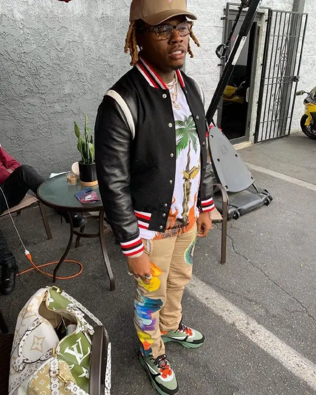 Gunna outfit in Palm Angels, Cosey X Cosey, and Dior, 2020