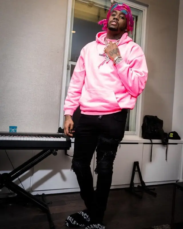 Fivio Foreign outfit in Balenciaga and Amiri, 2020