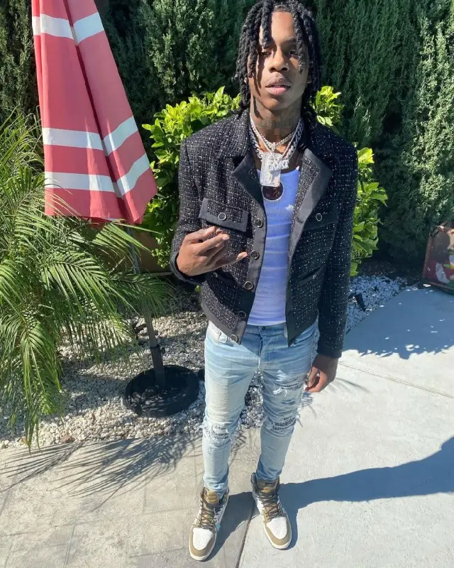 Polo G outfit in Amiri, 2020