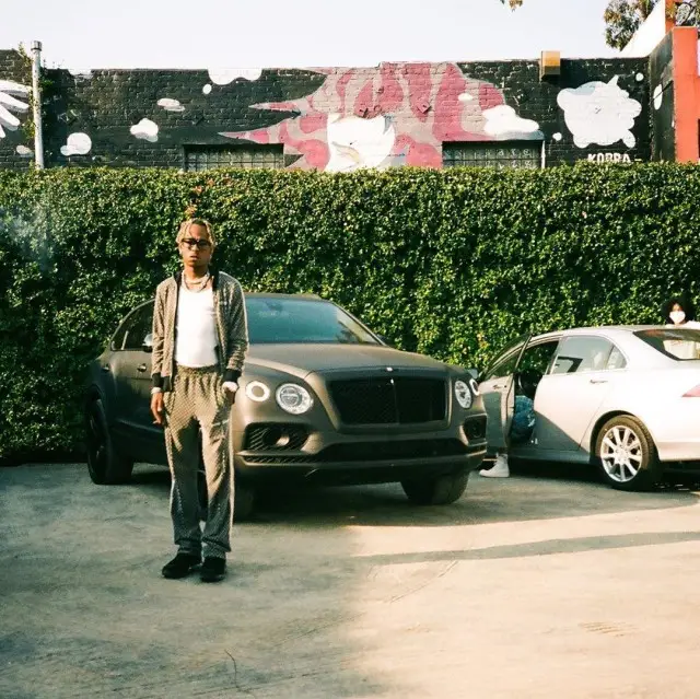 Rich The Kid outfit in Palm Angels and Chrome Hearts, 2020