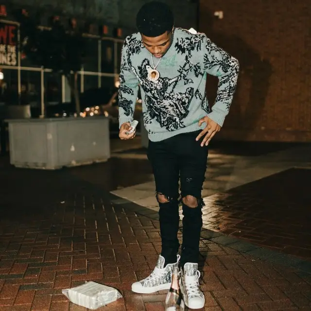 TJ Porter outfit in Dior and Amiri, 2020
