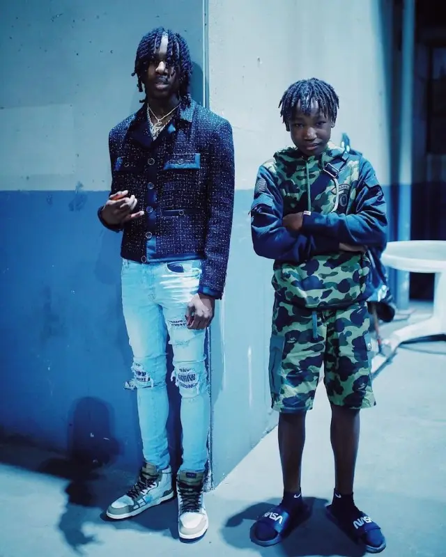 YNW BSlime outfit in Bape, Louis Vuitton, and Nike, 2020