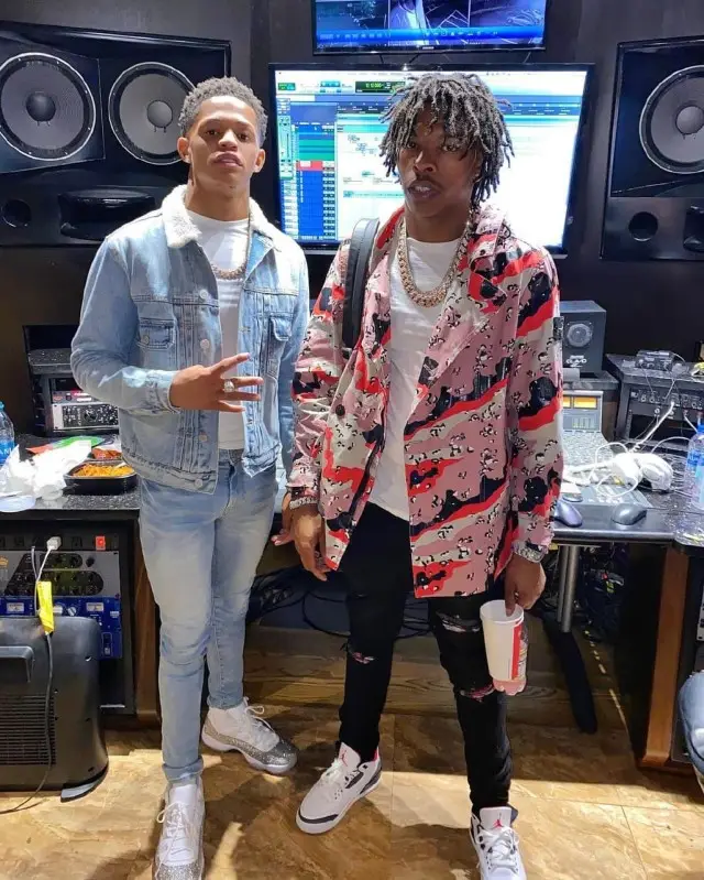 Lil Baby outfit in Stone Island, Amiri, and Jordan, 2020