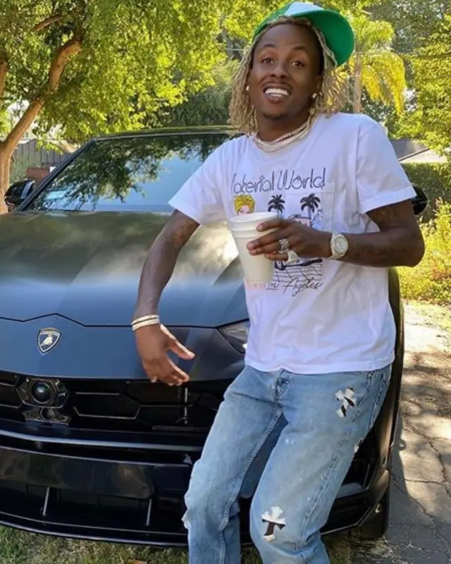 Rich The Kid outfit in Local Authority LA, 2020