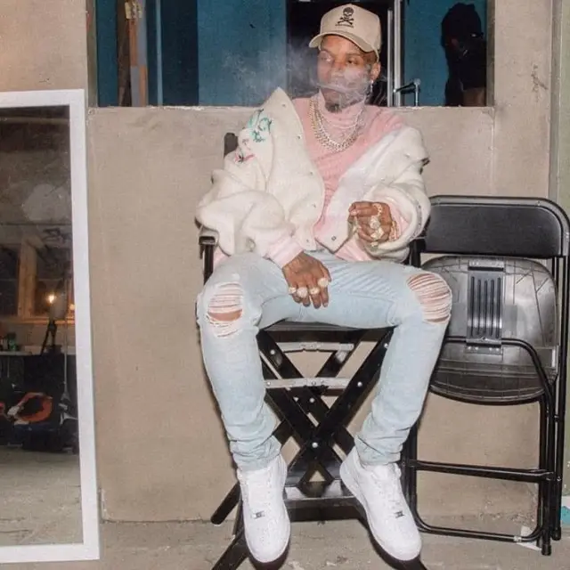 Tory Lanez outfit in GCDS, Amiri, and Nike, 2020