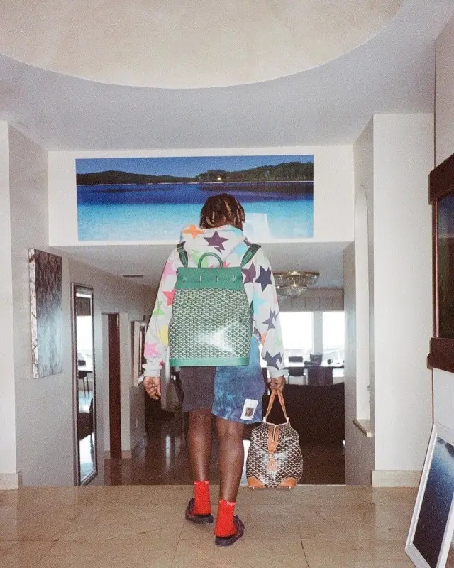 Don Toliver outfit in Bape, Goyard, and Supreme, 2020
