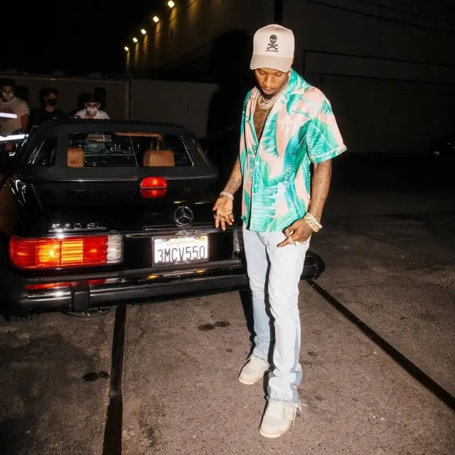 Tory Lanez outfit in Amiri, Gallery Dept., and Dead Homies, 2020