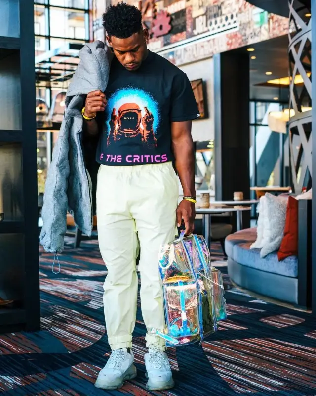 JuJu outfit in Louis Vuitton, MVLA, and Balenciaga, 2020