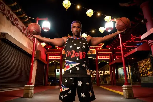 ASAP Ferg outfit in ASAP Ferg Merch, Spalding, and New York Knicks, 2020