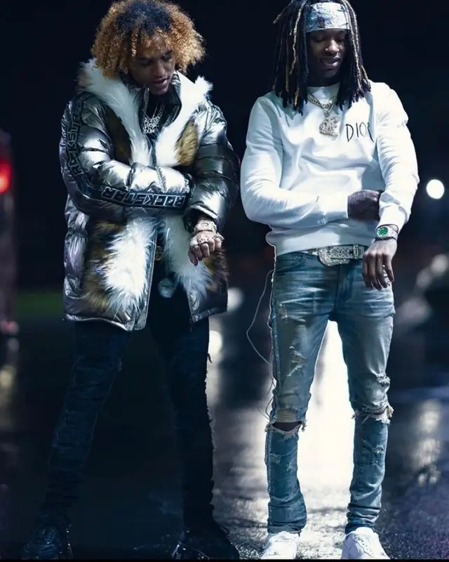 King Von outfit in Dior, Amiri, and B.B. Simon, 2020