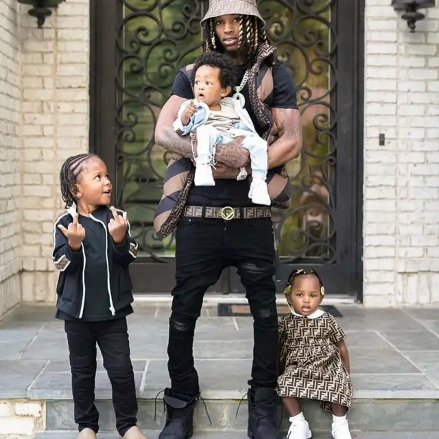 King Von outfit in Fendi, Amiri, and Timberland, 2019