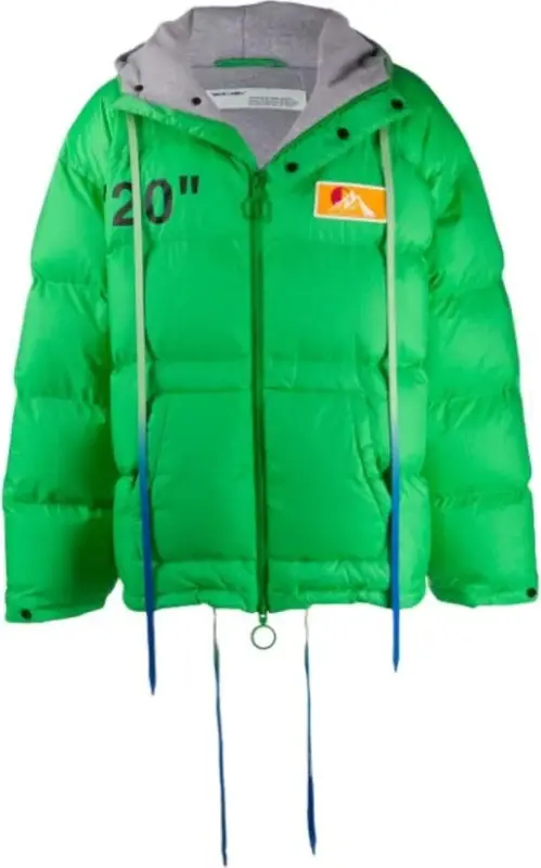 off white green puffer jacket