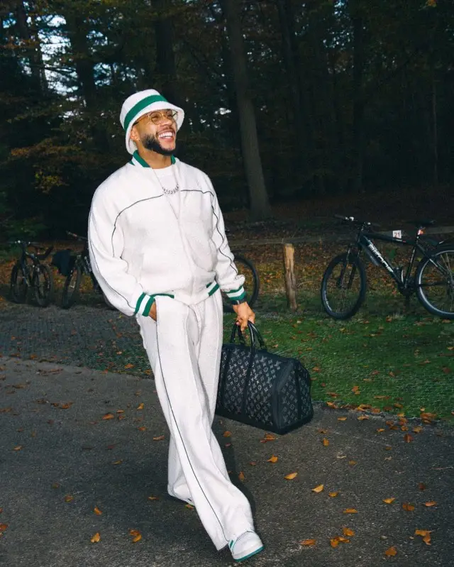 Memphis Depay outfit in Louis Vuitton and Casablanca, 2020