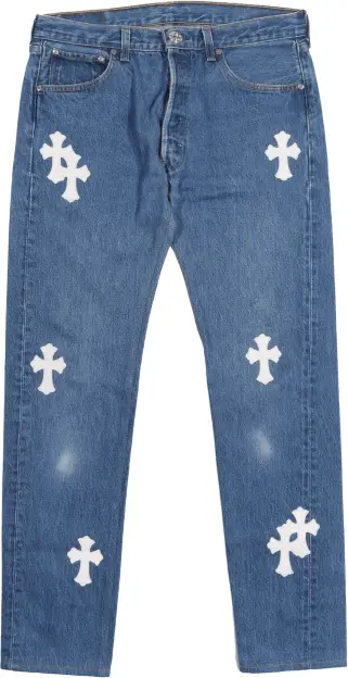 × Levi's White Cross Patch Jeans WHAT'S ON THE STAR?
