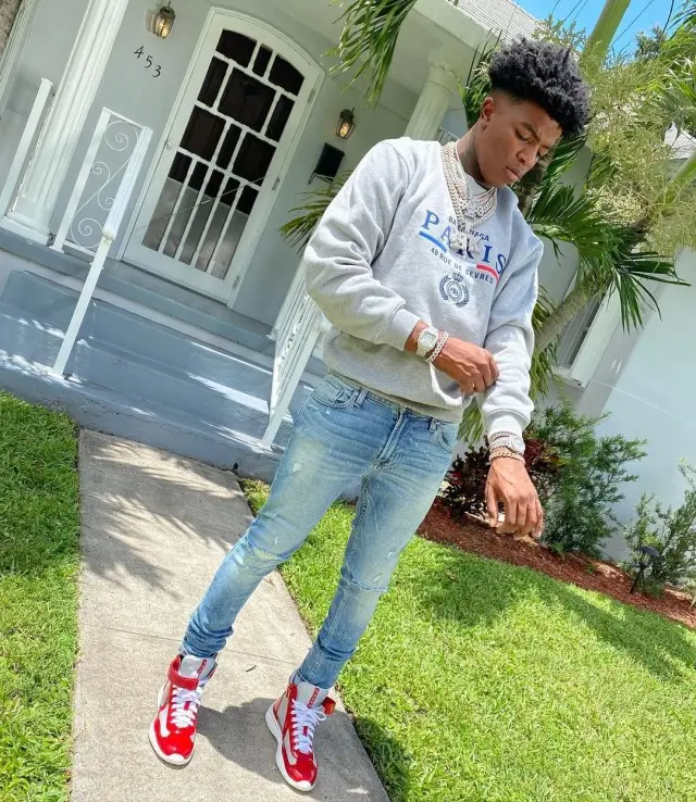 Yungeen Ace outfit in Balenciaga, Hudson, and Prada, 2020