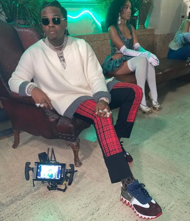 Gunna outfit in Marni, Comme Des Garcons, and Fendi, 2020