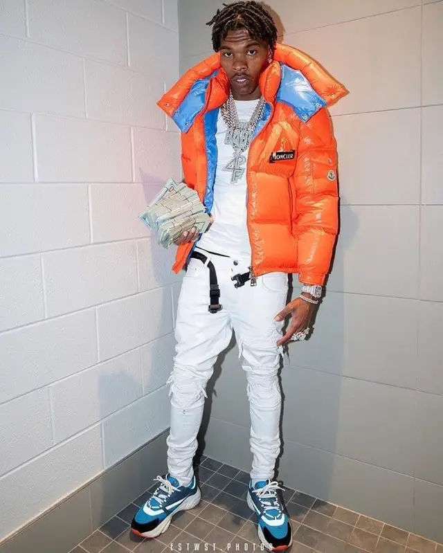 Lil Baby outfit in Moncler, Amiri, and Dior, 2020