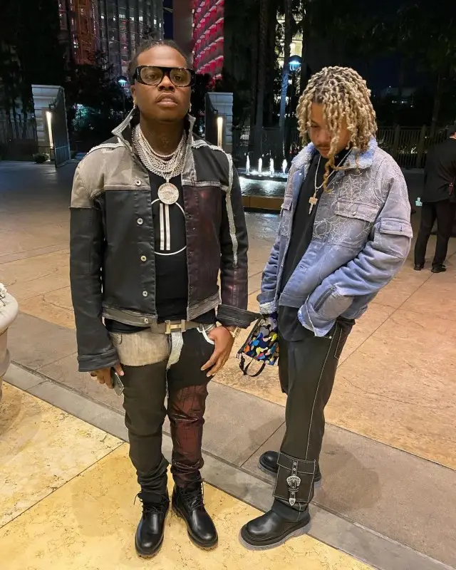 Gunna outfit in Rick Owens, Moncler, and Hermes, 2020