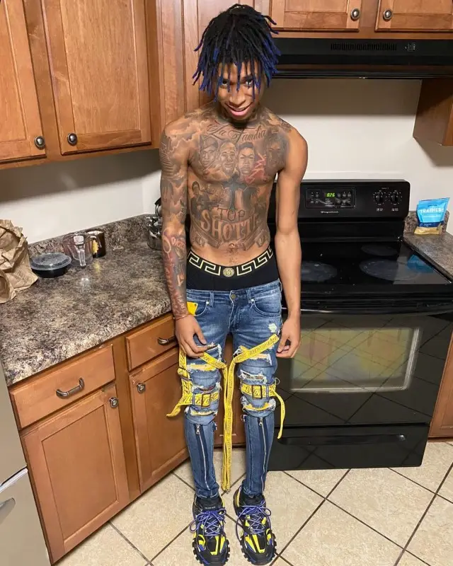 NLE Choppa outfit in Locked and Loaded, Balenciaga, and Versace, 2020