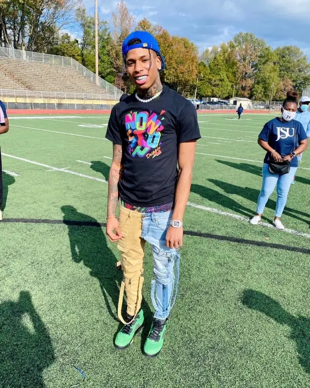 NLE Choppa outfit in Locked and Loaded and Jordan, 2020